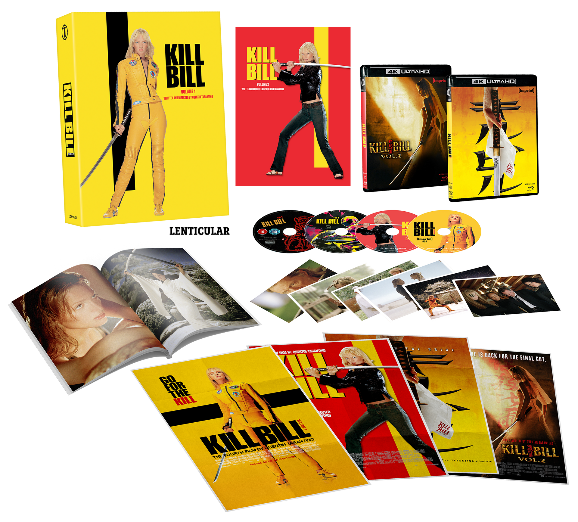 Kill Bill: Volume 1 & 2 (2003 - 2004) 4K UHD + Blu-ray Lenticular