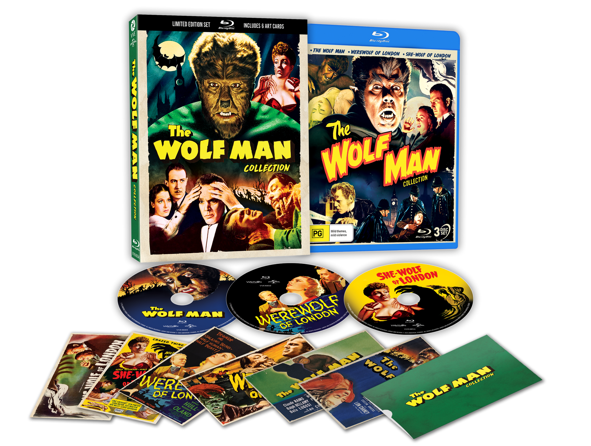 The Wolf Man Film Collection (1935 - 1946) - 3-Disc Blu-ray Limited Edition 3D Lenticular Hardcase + Art Cards