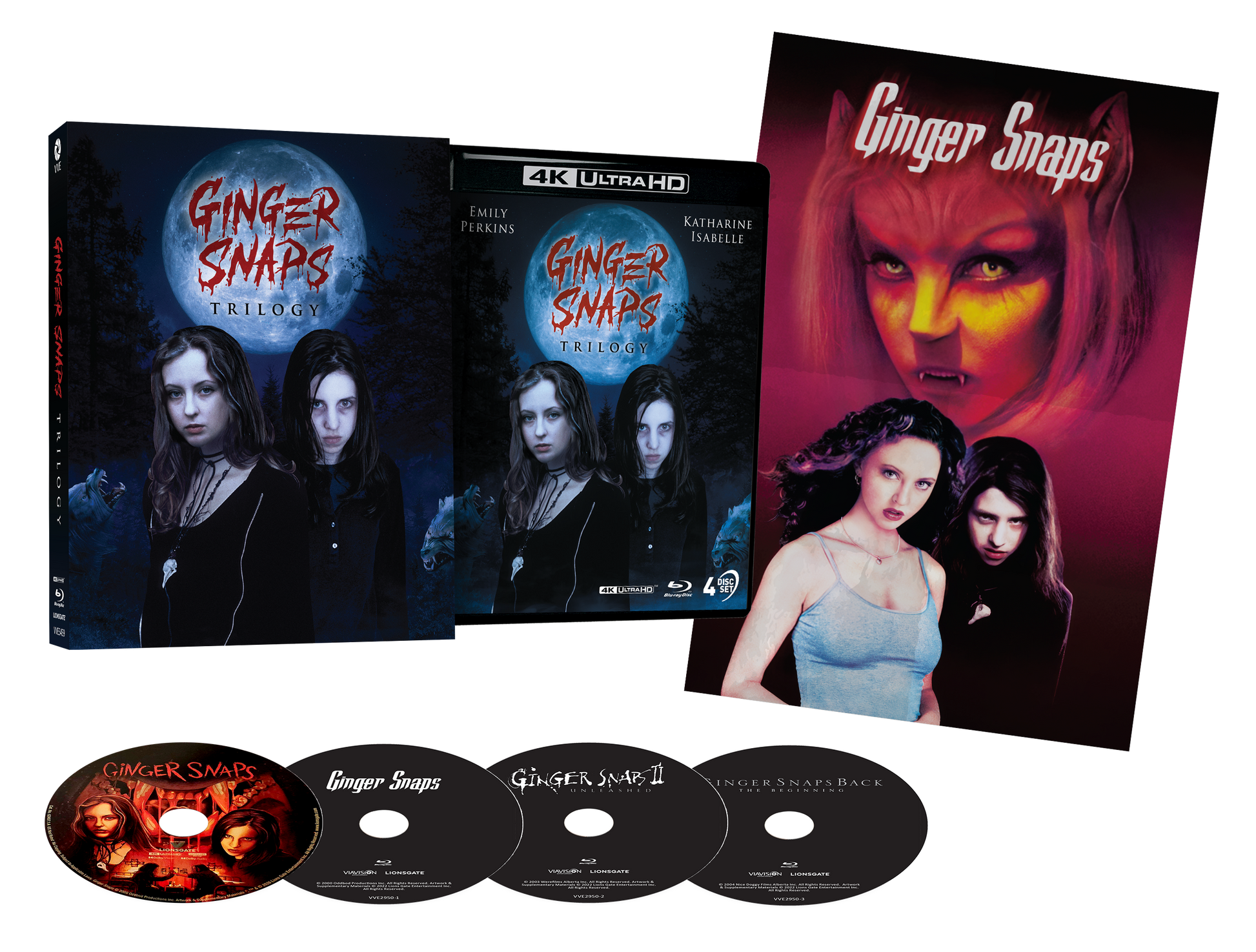 Ginger Snaps Trilogy (2000 - 2004) - 4K UHD + Blu-ray Limited Edition Lenticular Hardcase + Poster