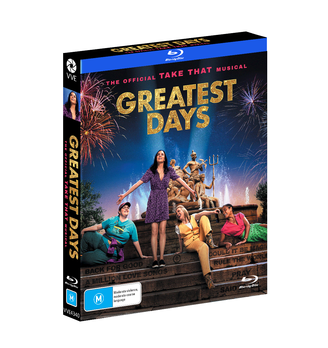 Vve4340 Greatest Days Take That Musical Blu Ray Slipcase 3d (m Rating)
